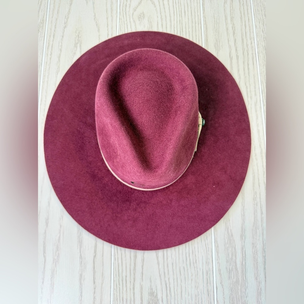 Charlie 1 Horse “Highway” Wool Felt Hat – Burgundy – Size M – NWT - Picture 3 of 5